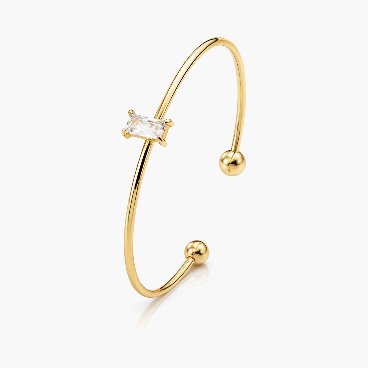 Minimalist Sphere Open Cuff Bracelet