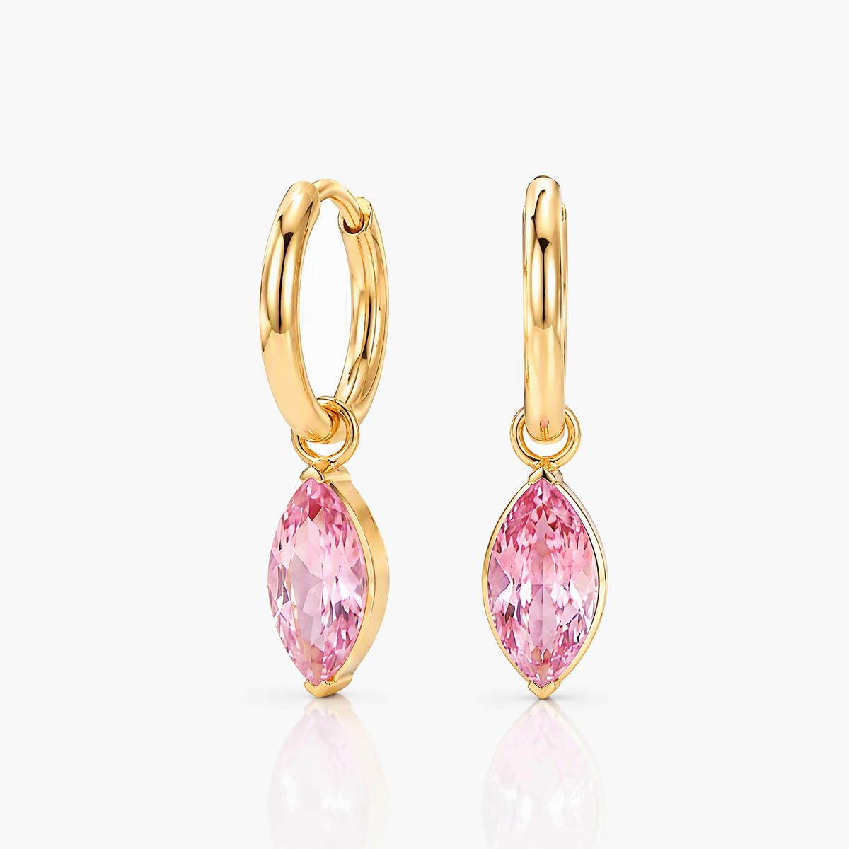 Dainty Marquise Drop Hoop Earrings