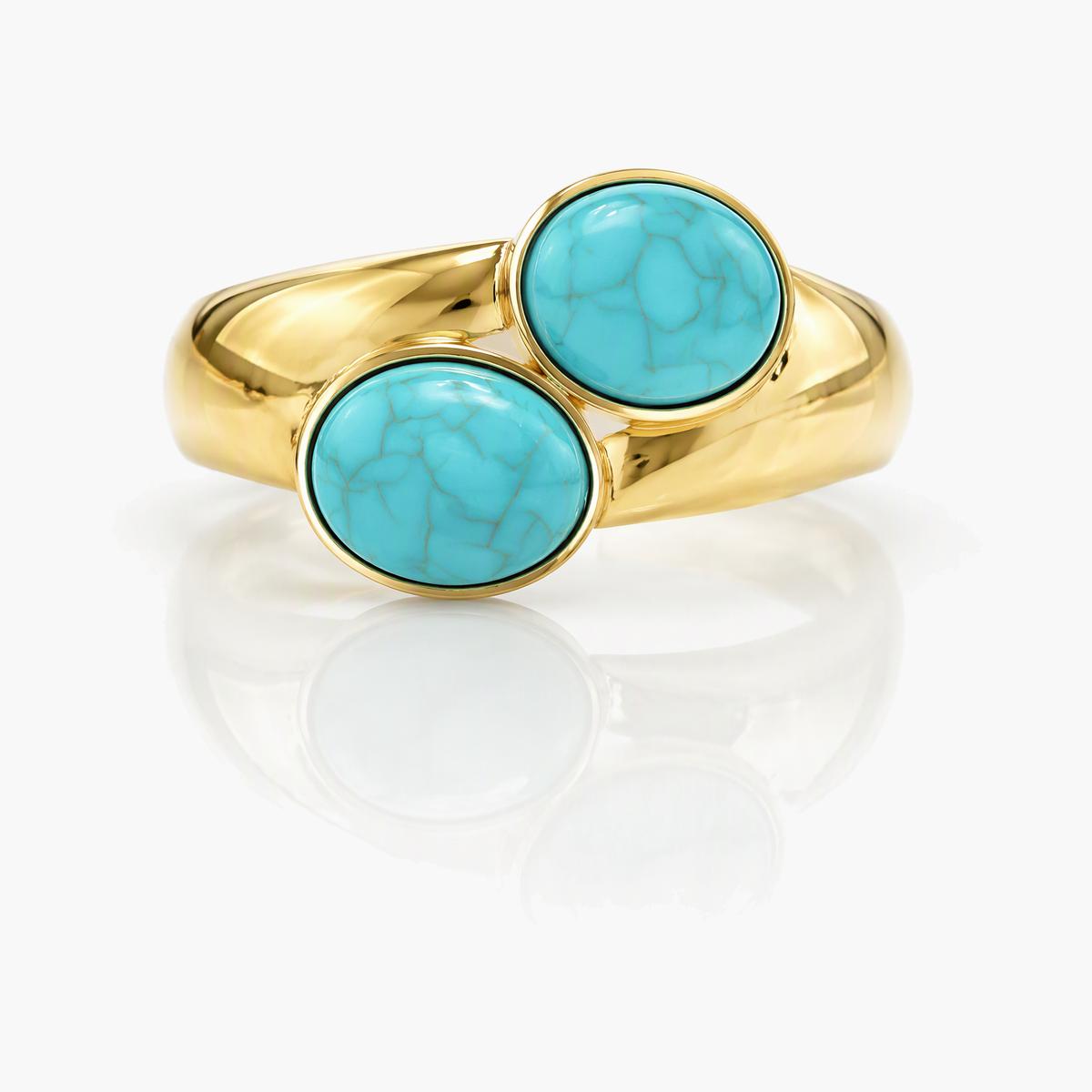 Chunky Double Stone Cuff Bracelet