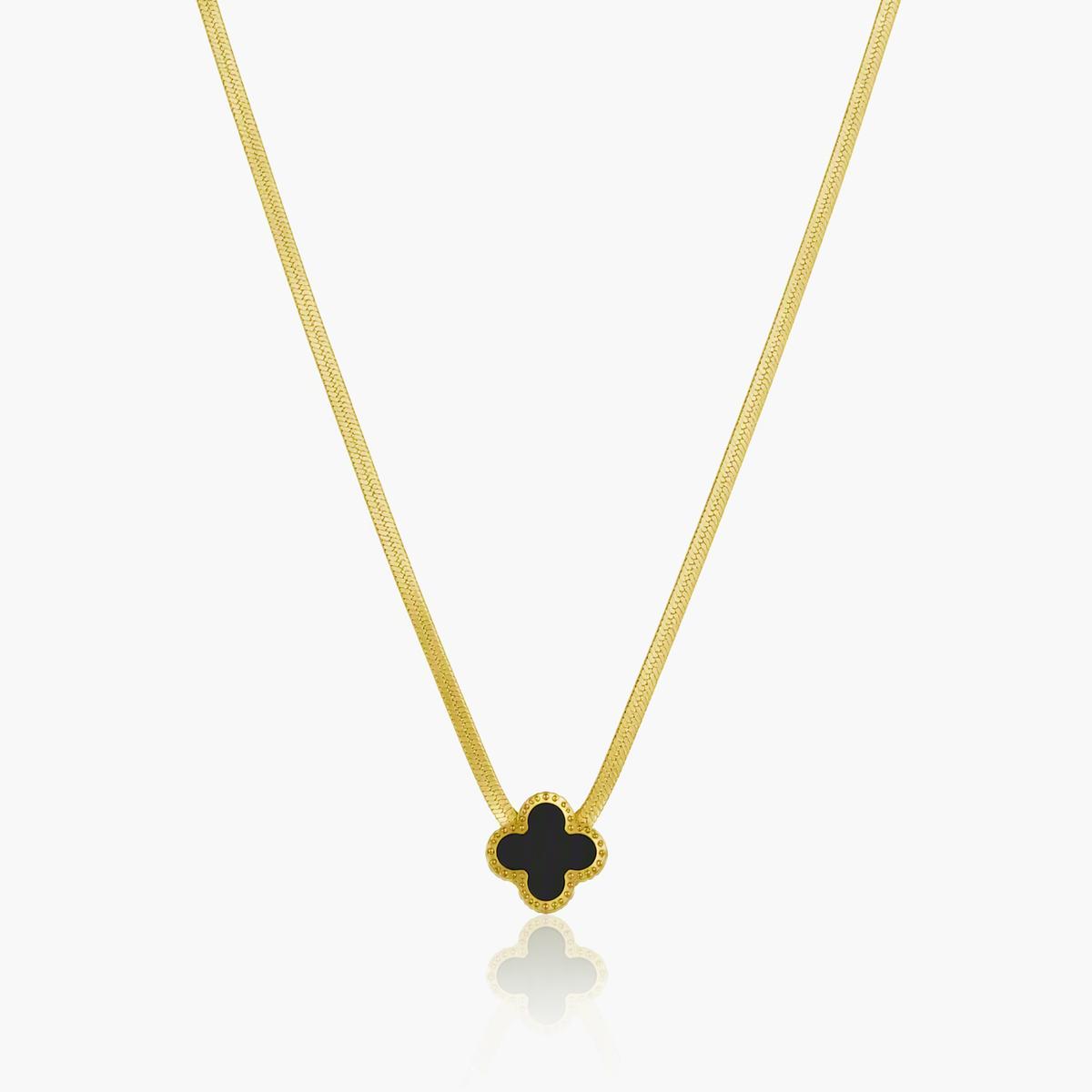 Four-Leaf Clover Snake Chain Necklace