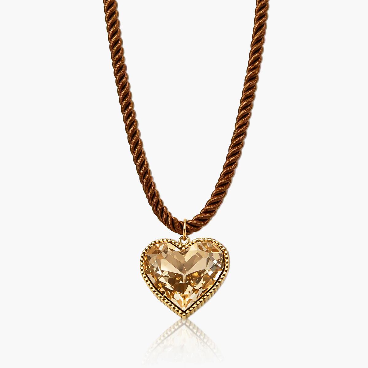 Twisted Rope Heart Pendant Necklace