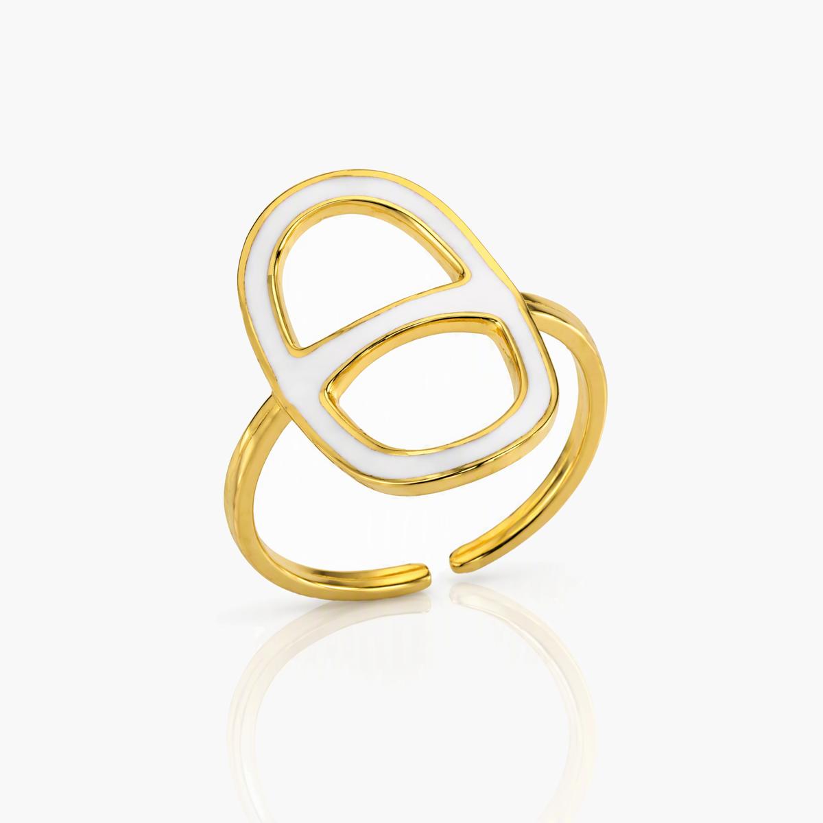 Minimalist Interlocking Oval Open Ring
