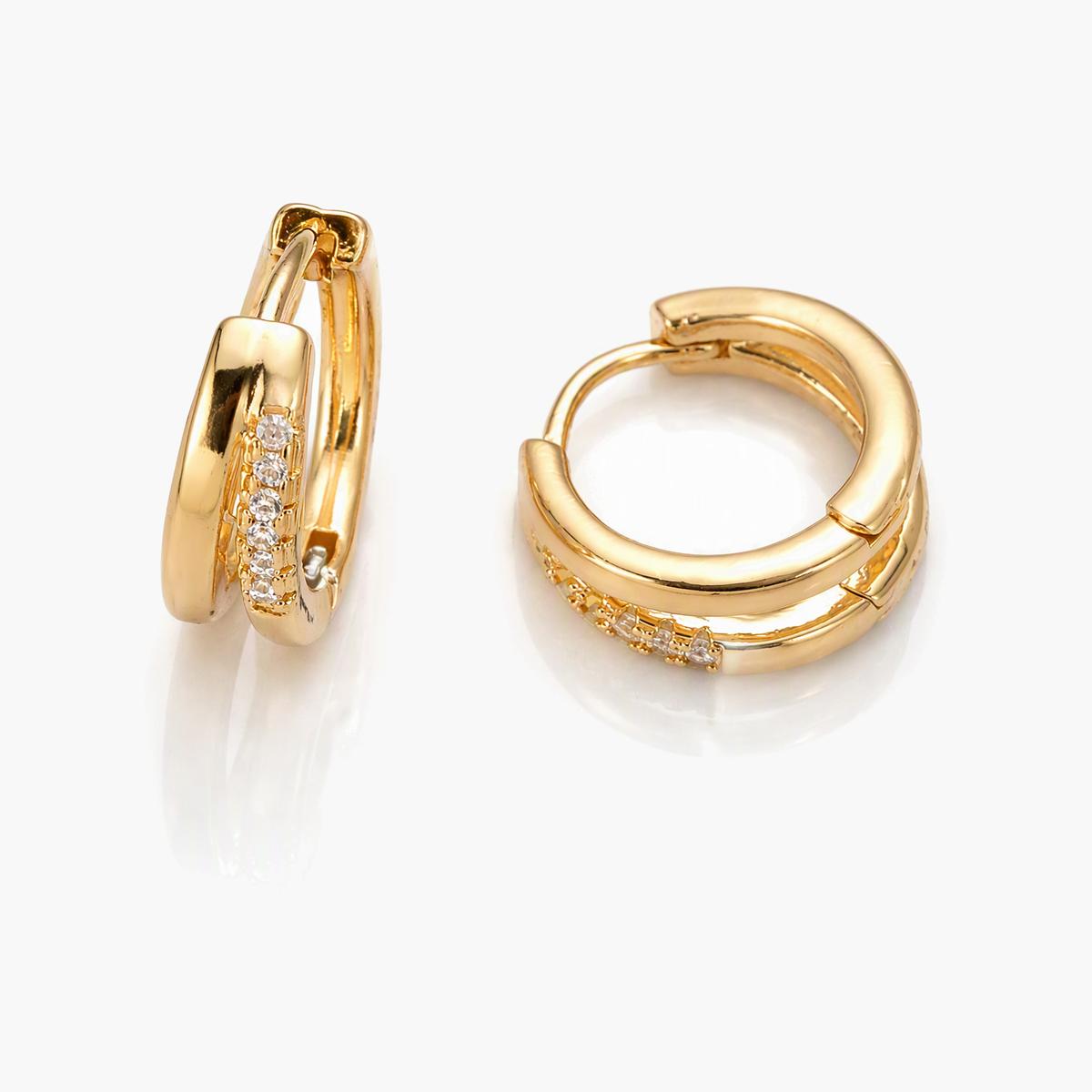 Dainty Pave Huggie Earrings