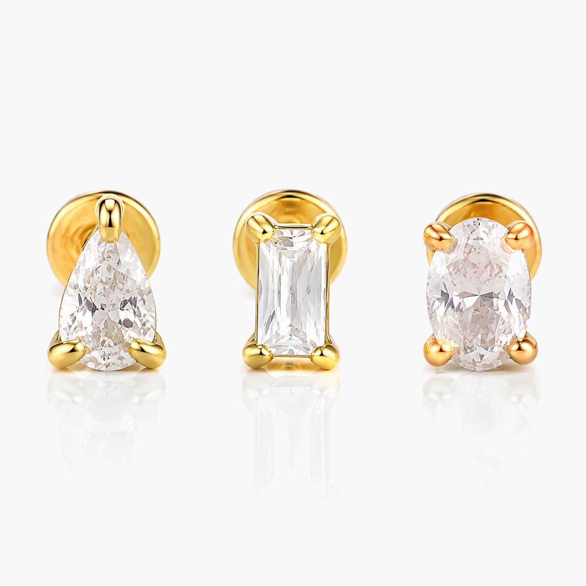 Dainty Mixed Shape Stud Earrings