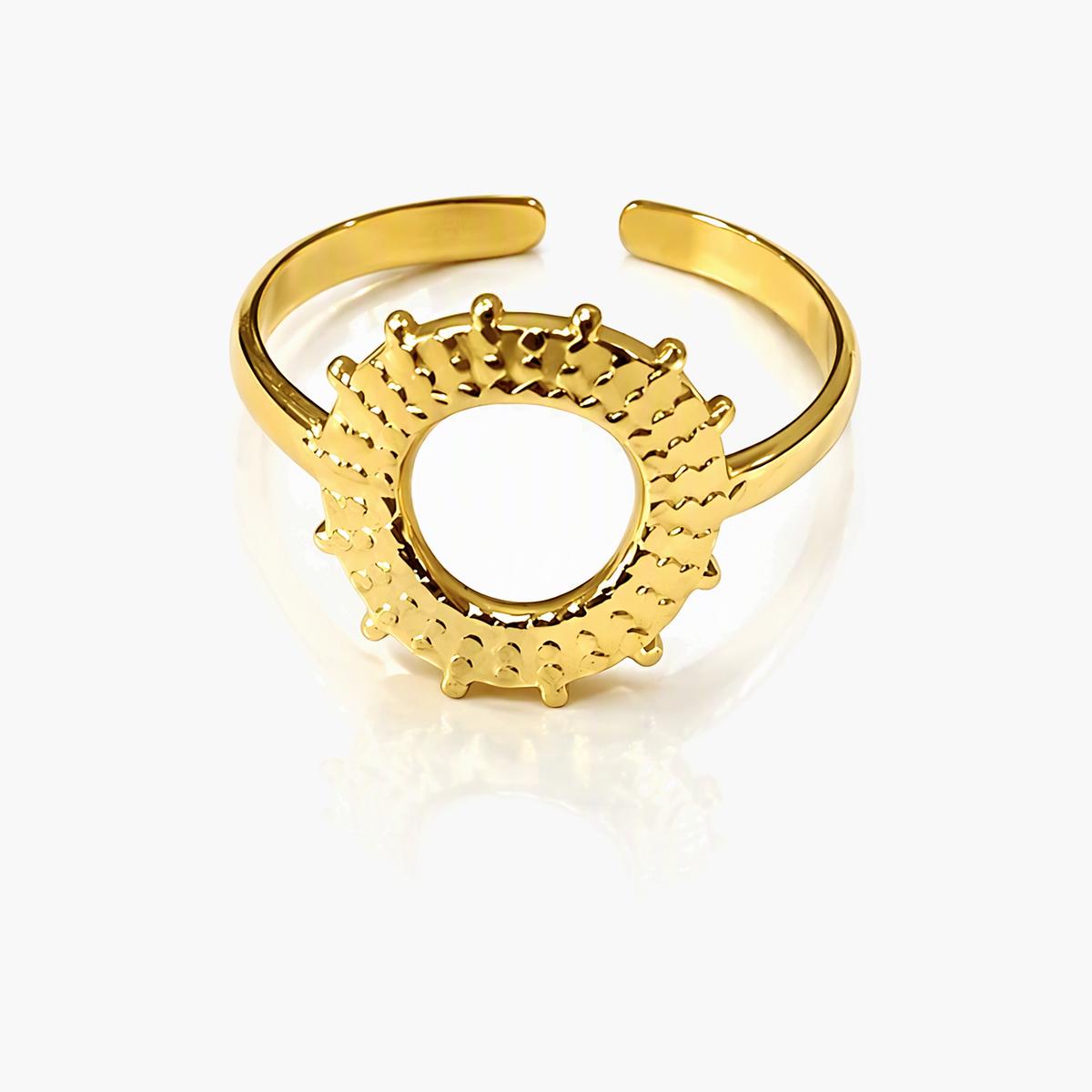 Mixed Motif Open Cuff Ring