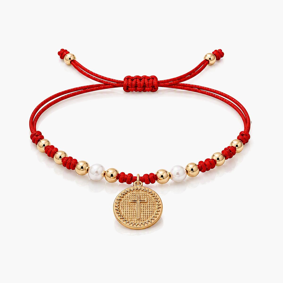 Dainty Cross Disc Bracelet