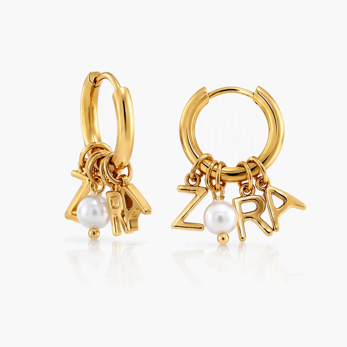 Trendy Letter Pearl Hoop Earrings