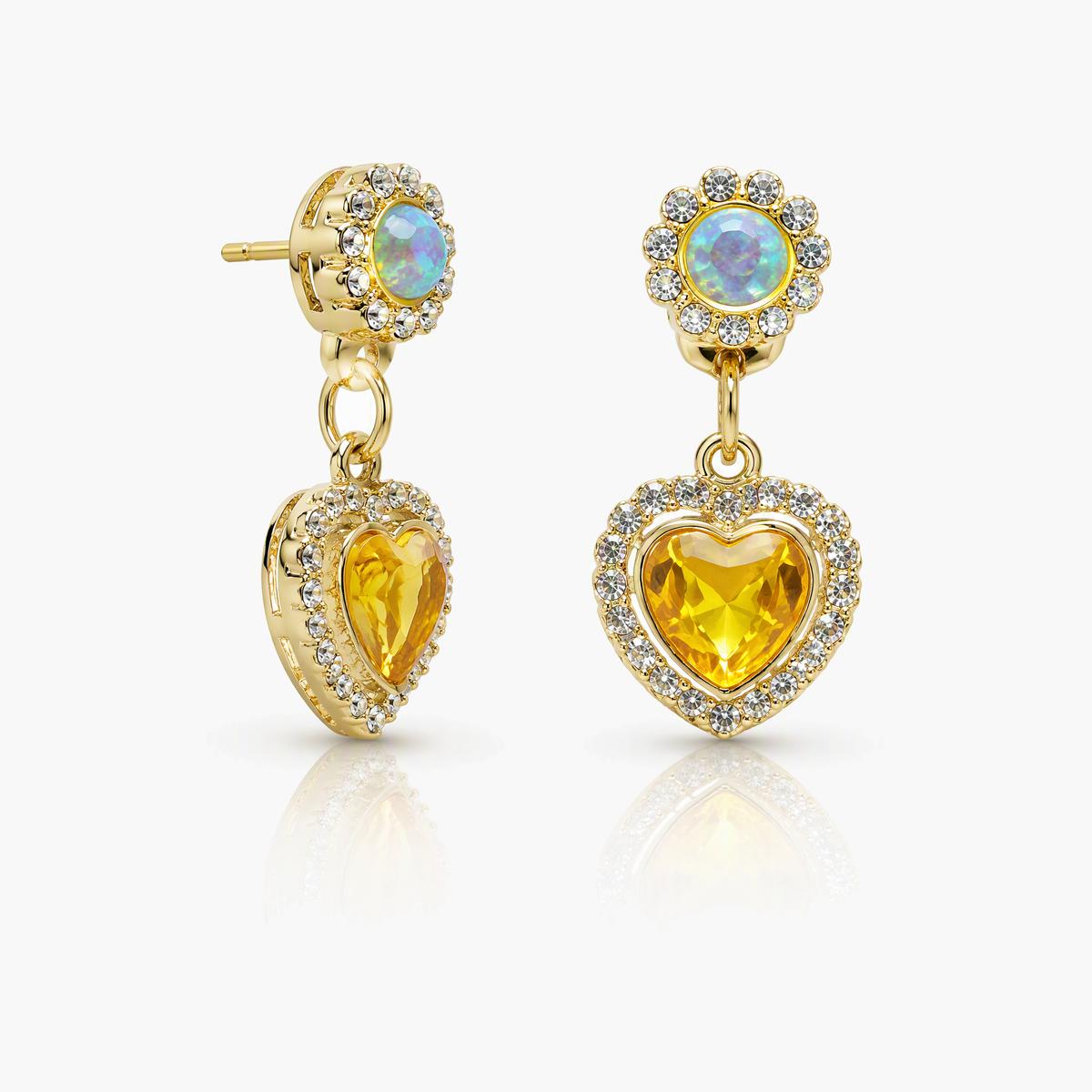 Cute Heart Charm Drop Earrings