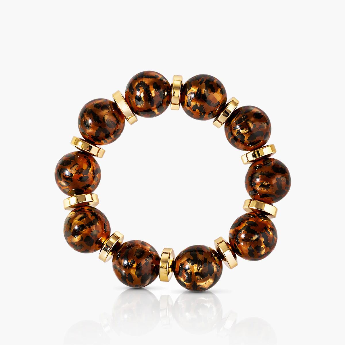 Trendy Leopard Print Beaded Bracelet