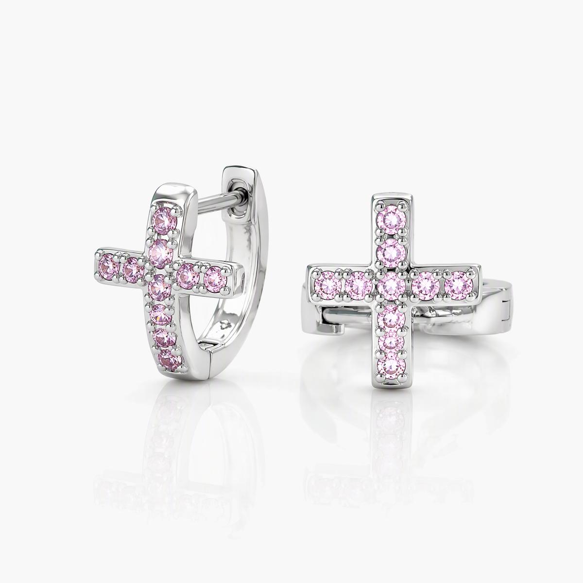 Dainty Cross Huggie Earrings