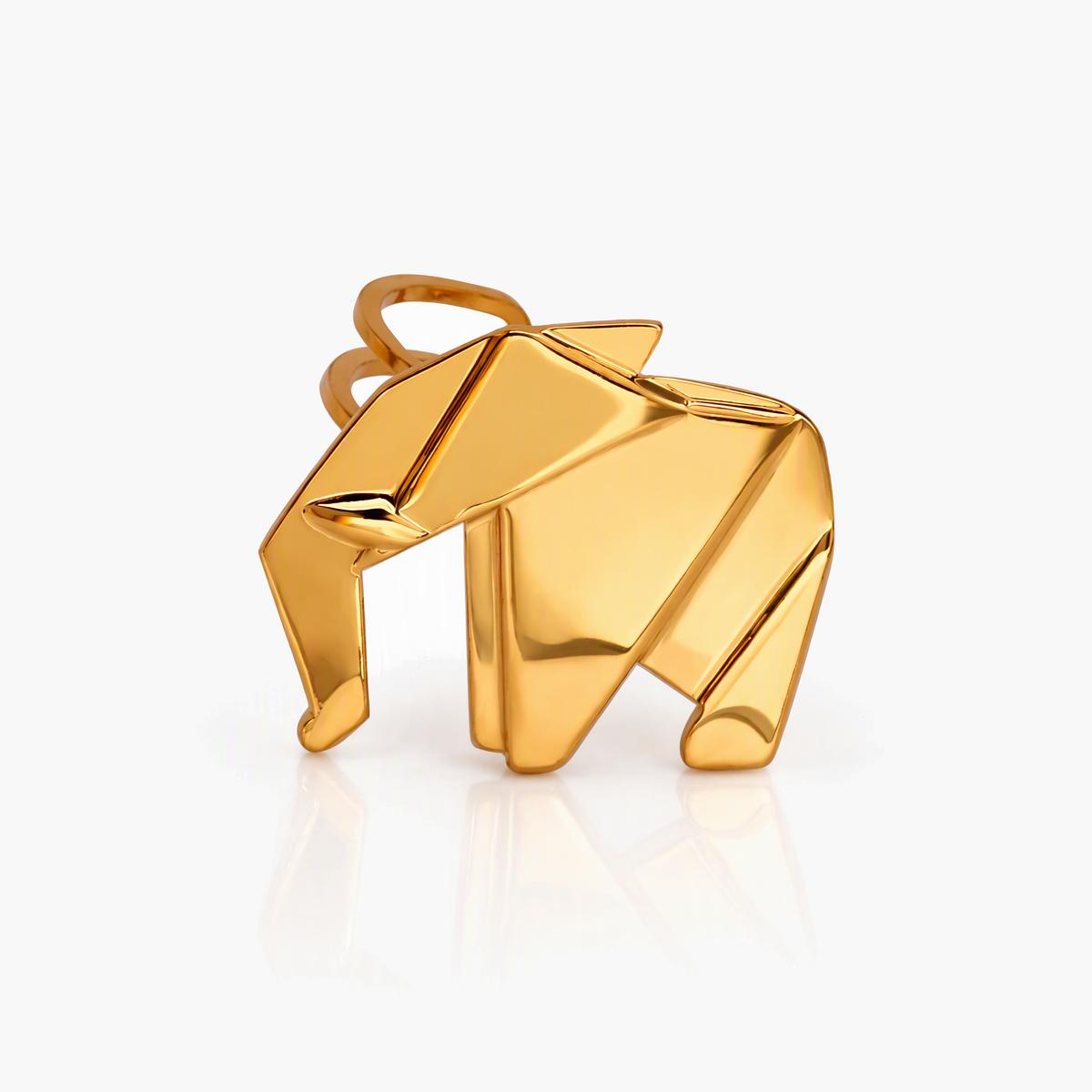 Origami Elephant Open Ring