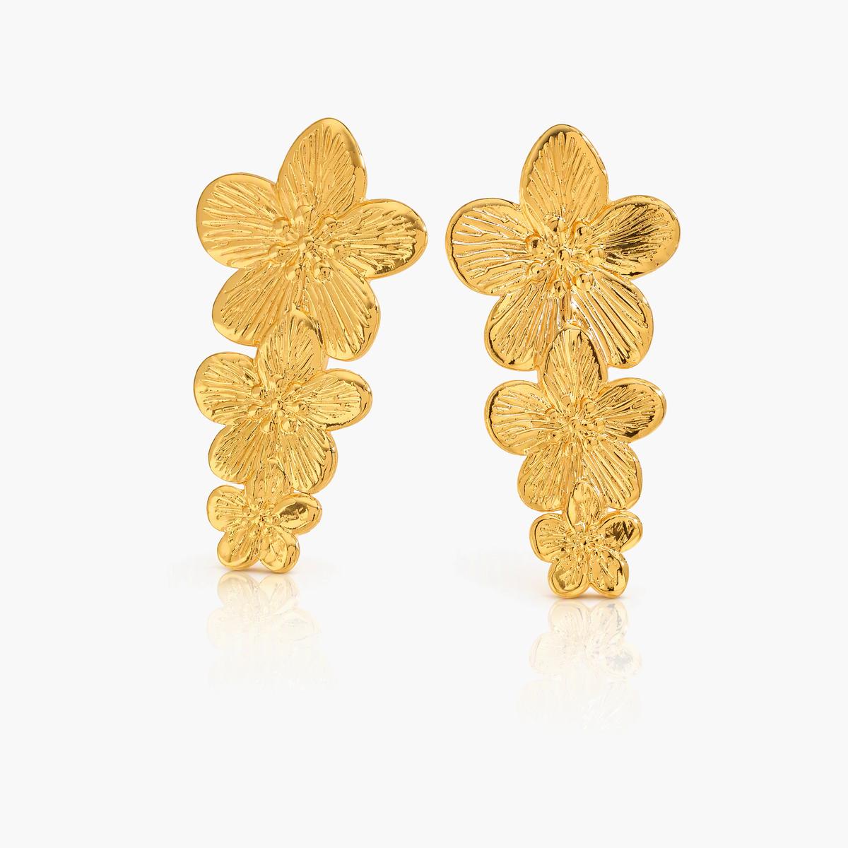 Flower Butterfly Drop Earrings