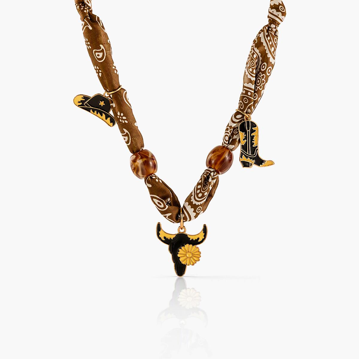 Boho Bandana Charm Necklace