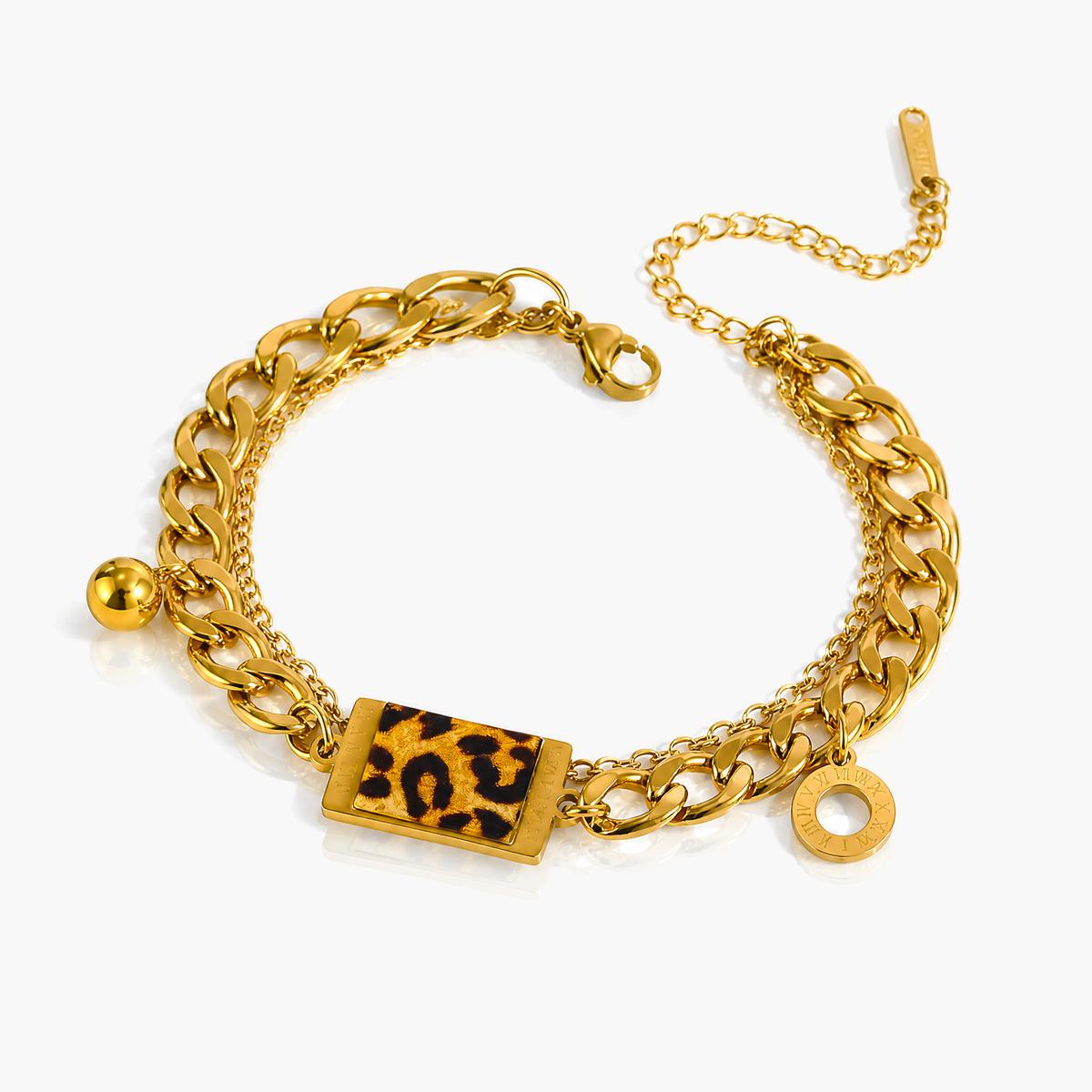 Leopard Print Charm Bracelet