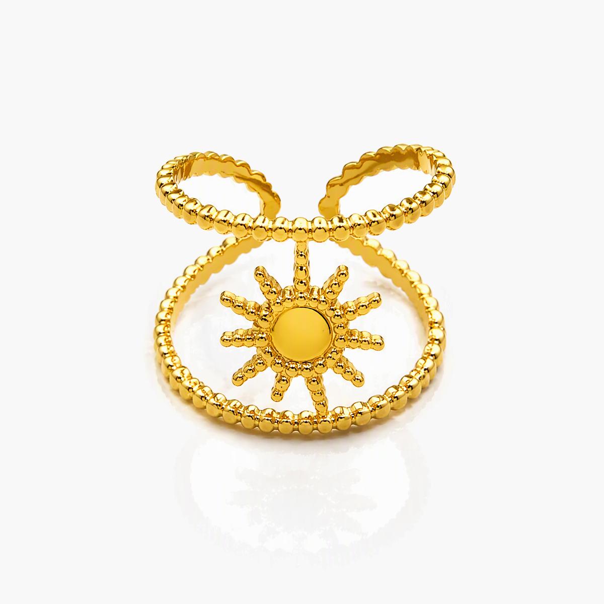 Trendy Sun and Star Ring