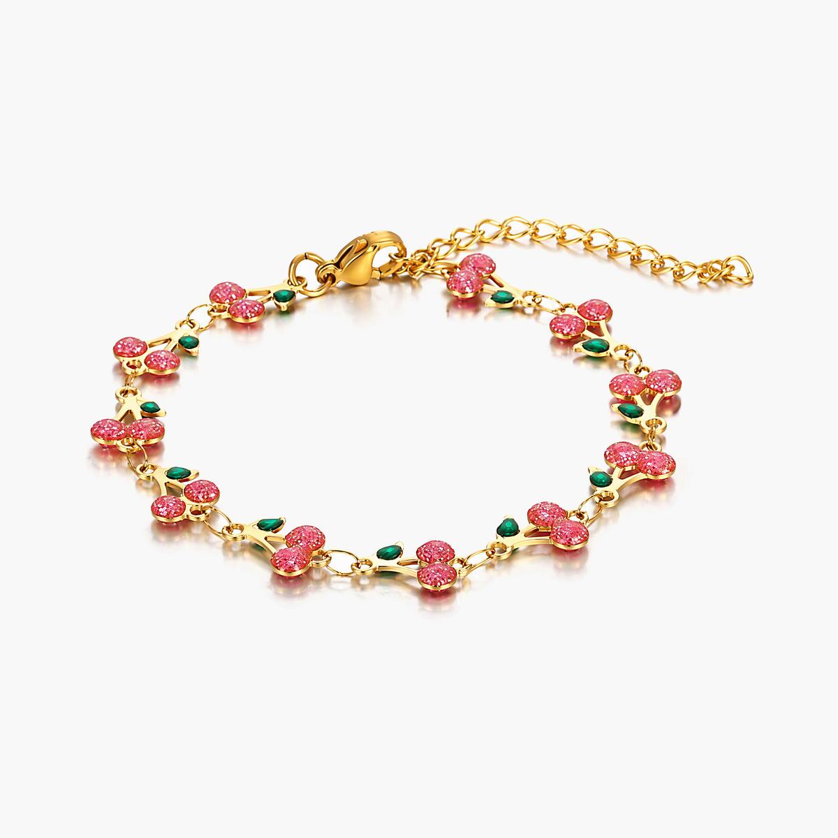 Cute Cherry Charm Bracelet