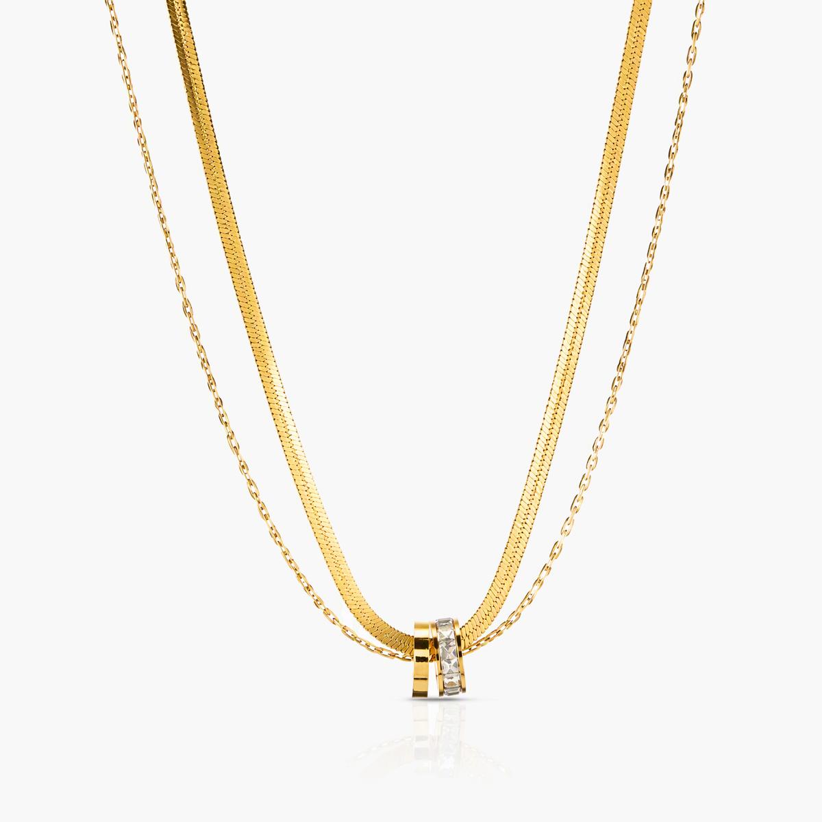 Minimalist Circle Disc Snake Chain Necklace