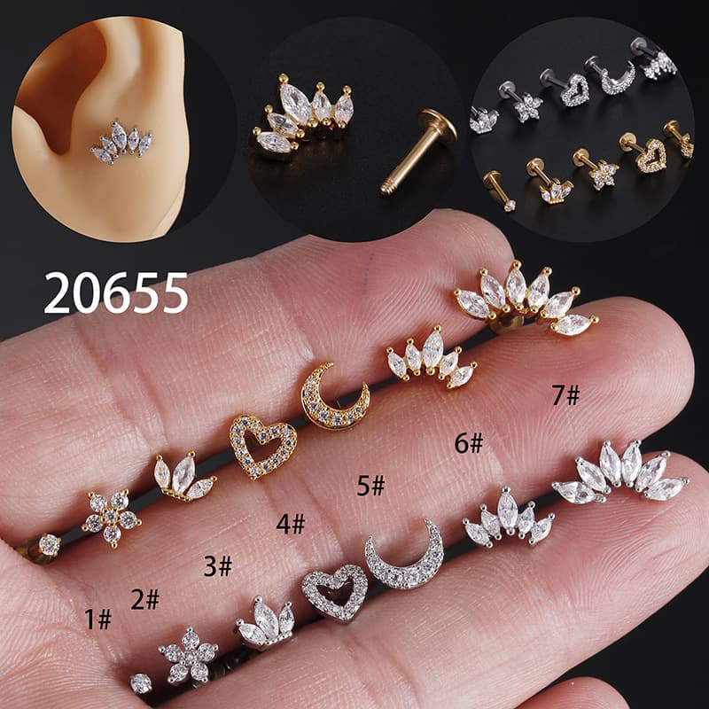 Dainty Mixed Motif Stud Earrings