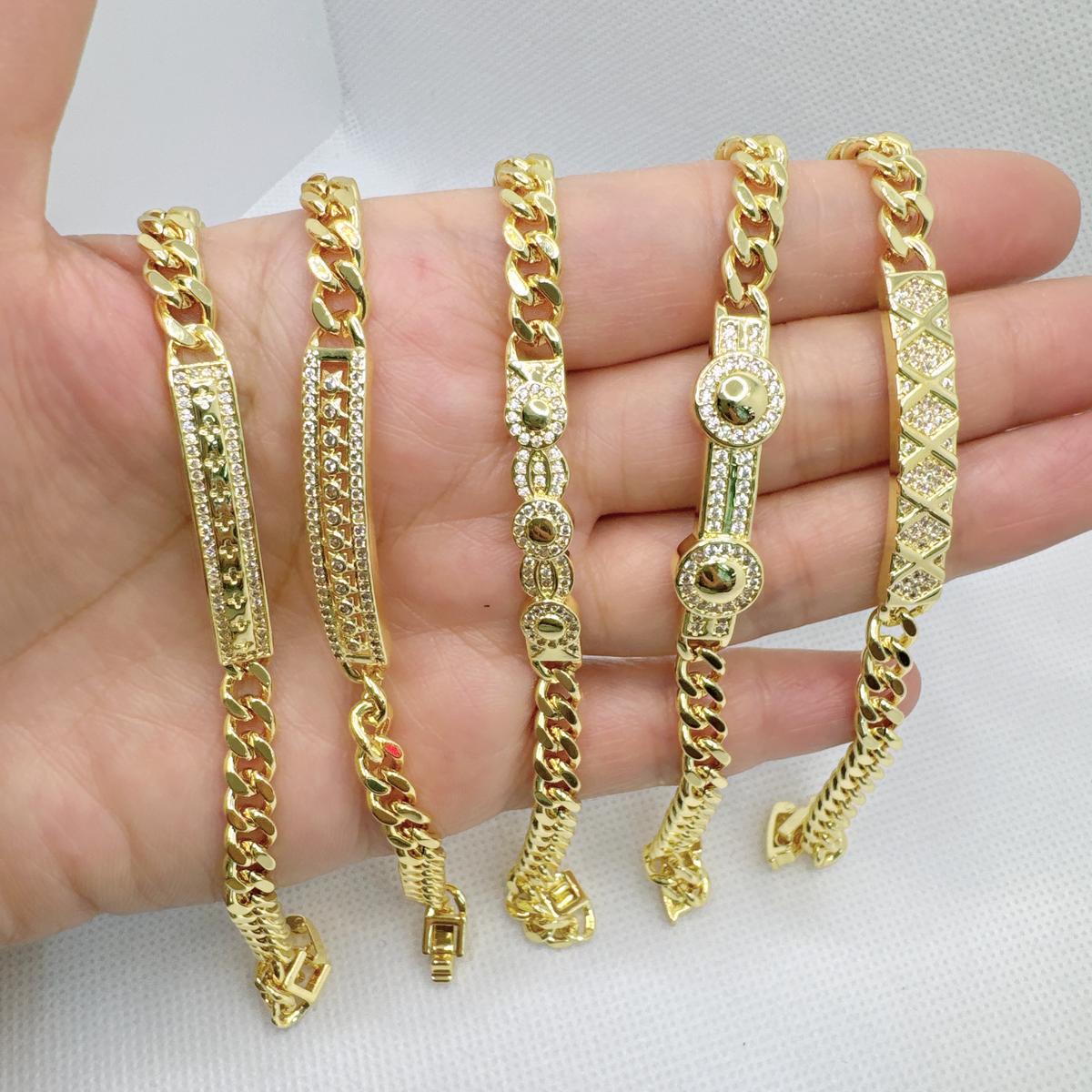 Trendy Geometric Bar Cuban Link Bracelet