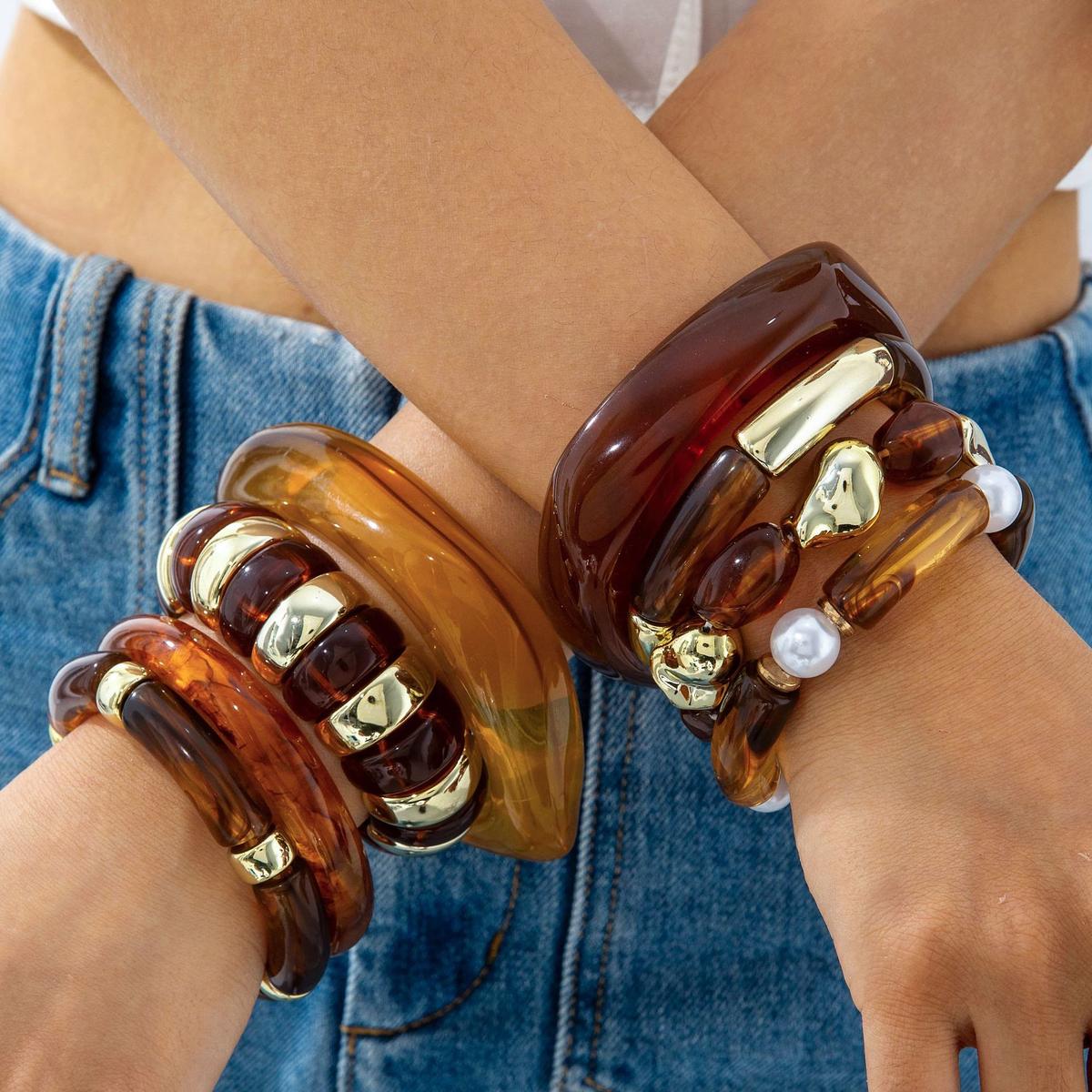Chunky Studded Wide Cuff Bracelet