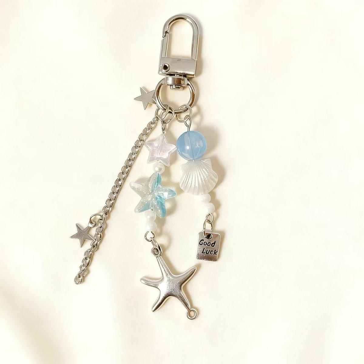 Cute Starfish Charm Keychain