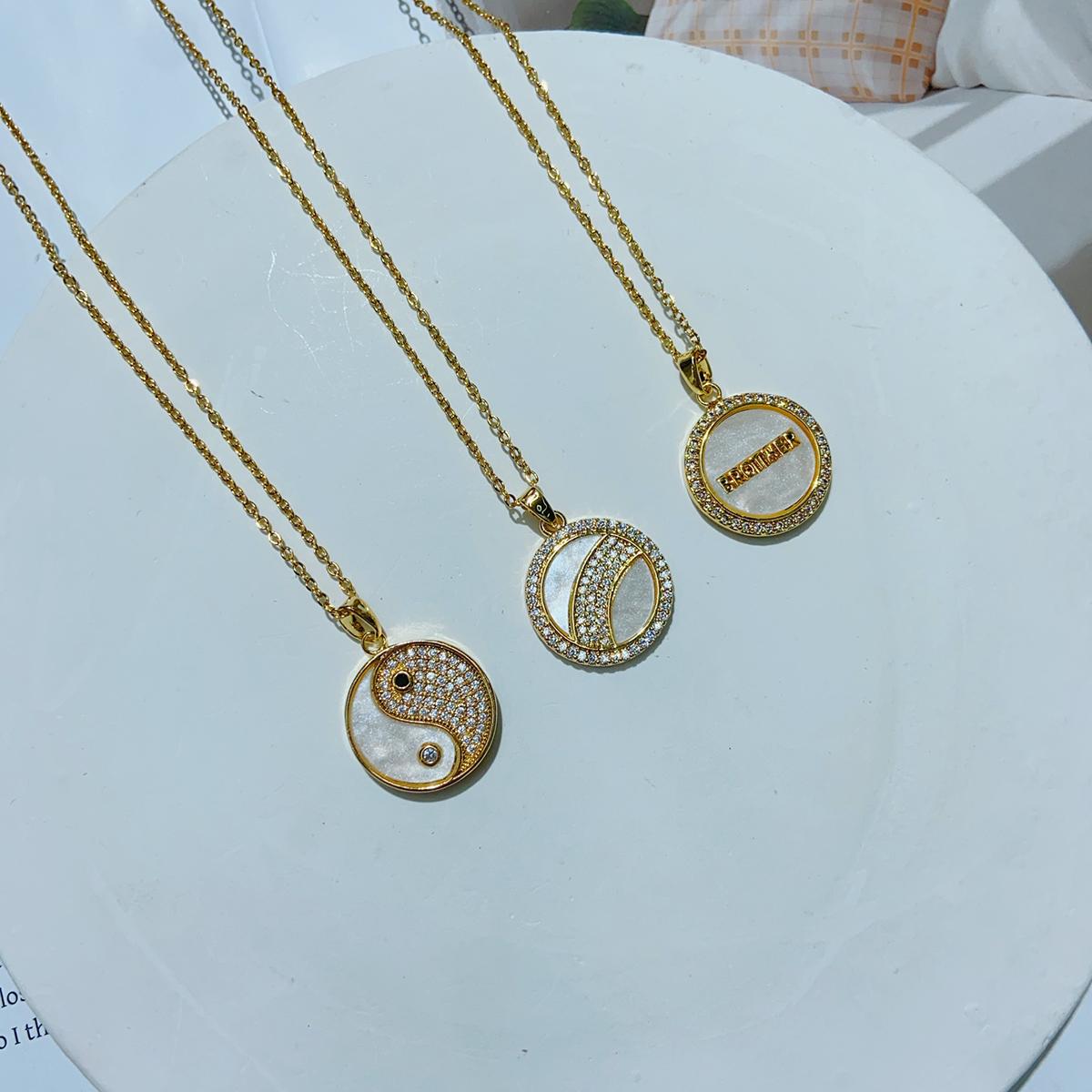 Yin Yang Disc Pendant Necklace