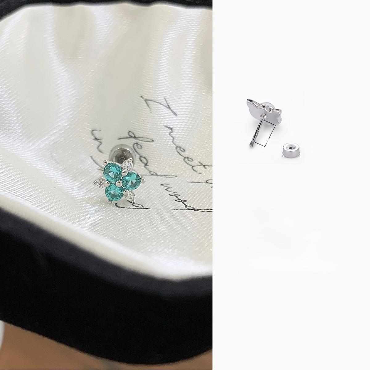 Dainty Four-Leaf Clover Stud Earrings