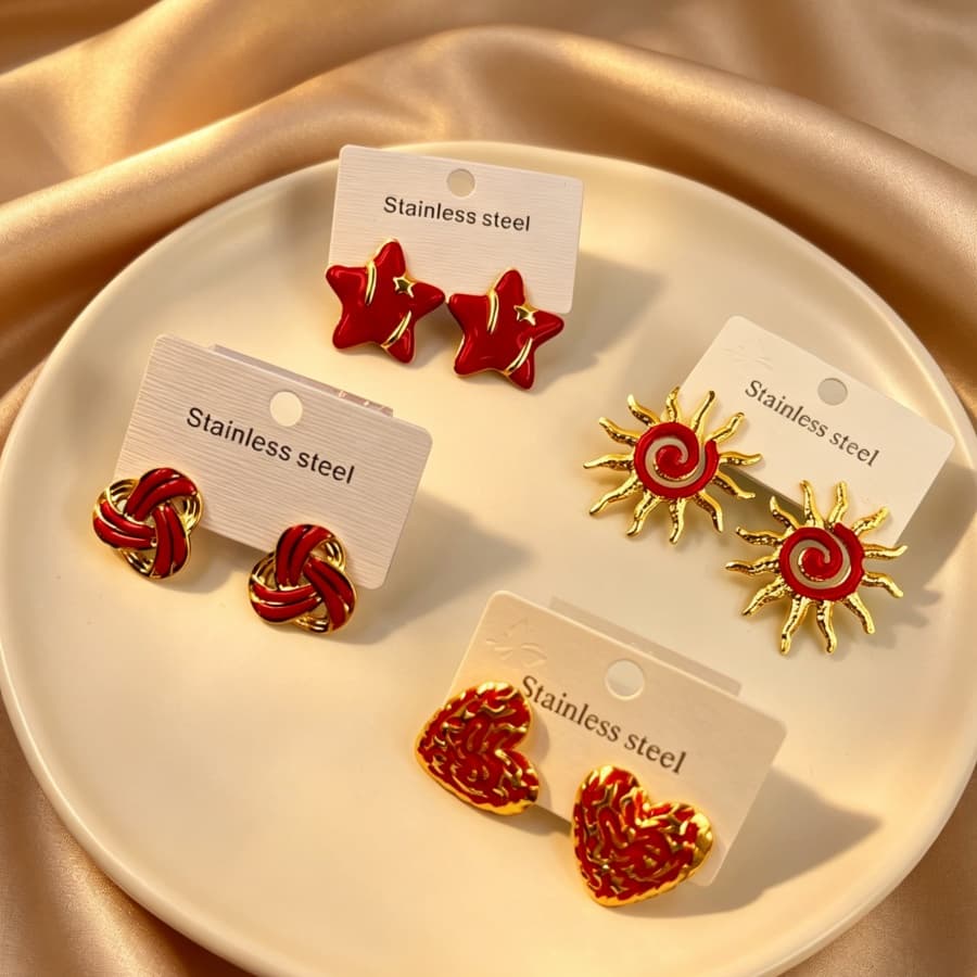 Cute Mixed Motif Stud Earrings
