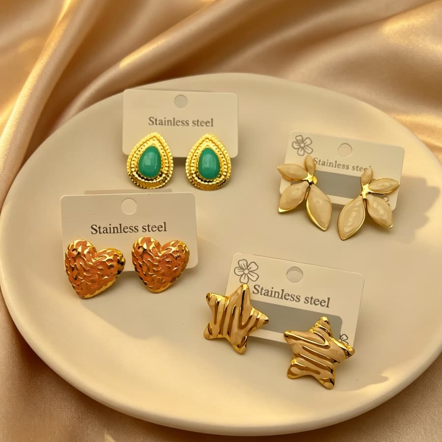 Trendy Mixed Motif Stud Earrings