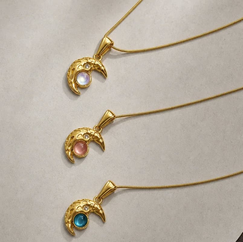 Crescent Moon Pendant Necklace