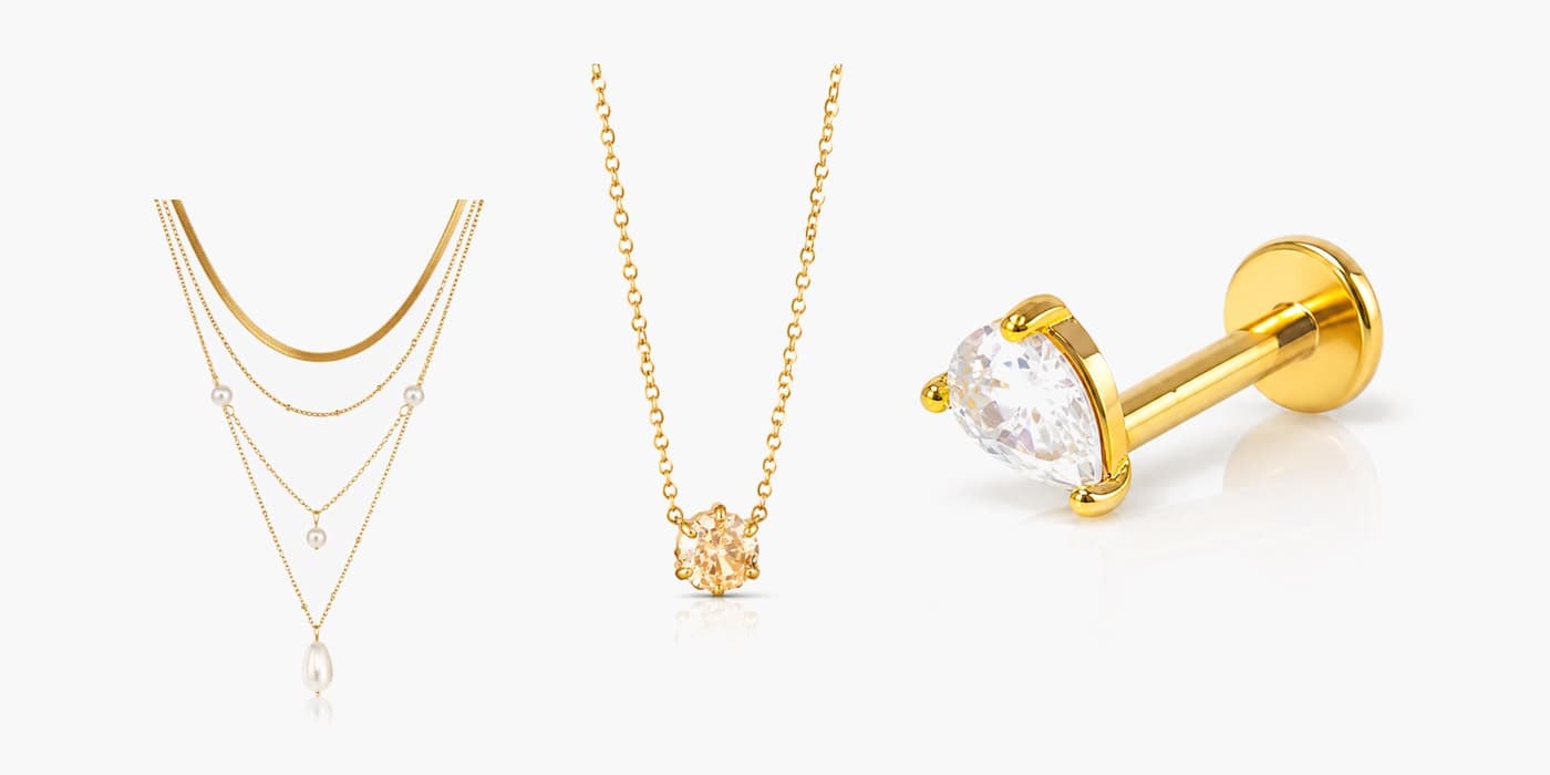 Necklace & Earrings Layering Set