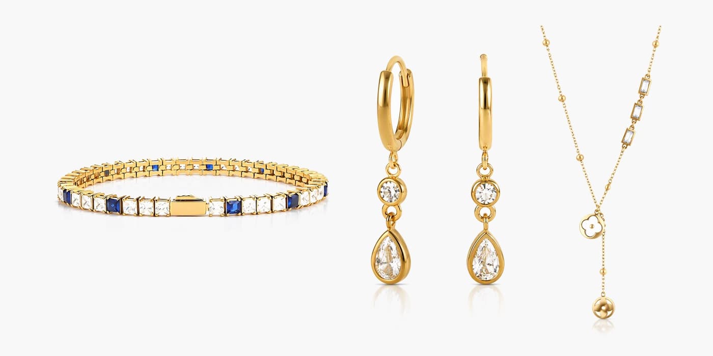Classic Gold Teardrop Jewelry Layering Set