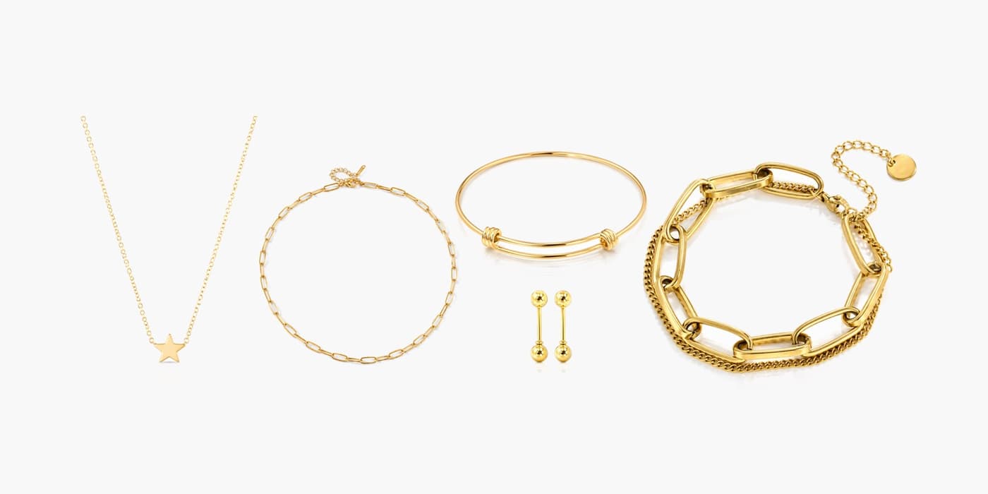 Gold Minimalist Jewelry Layered Set