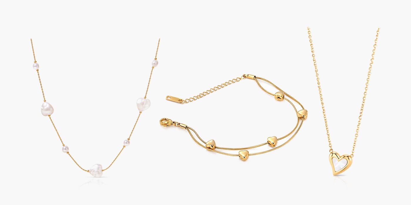 Gold Romantic Butterfly Necklace & Bracelet Set