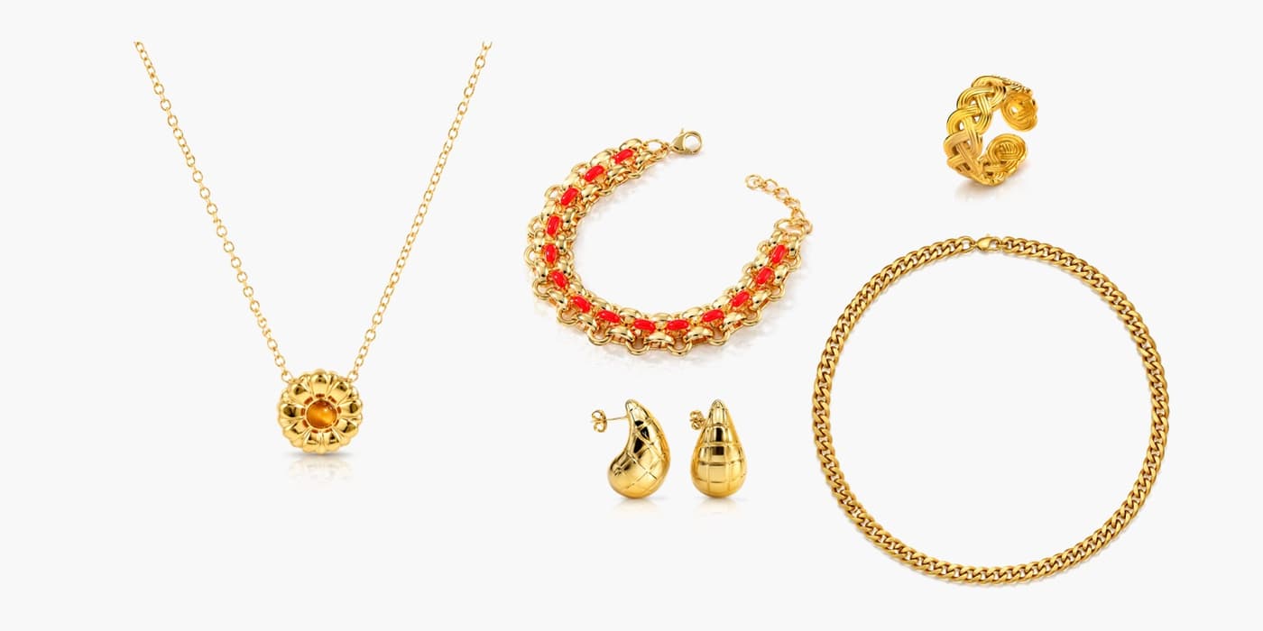 Gold Classic Jewelry Layered Set