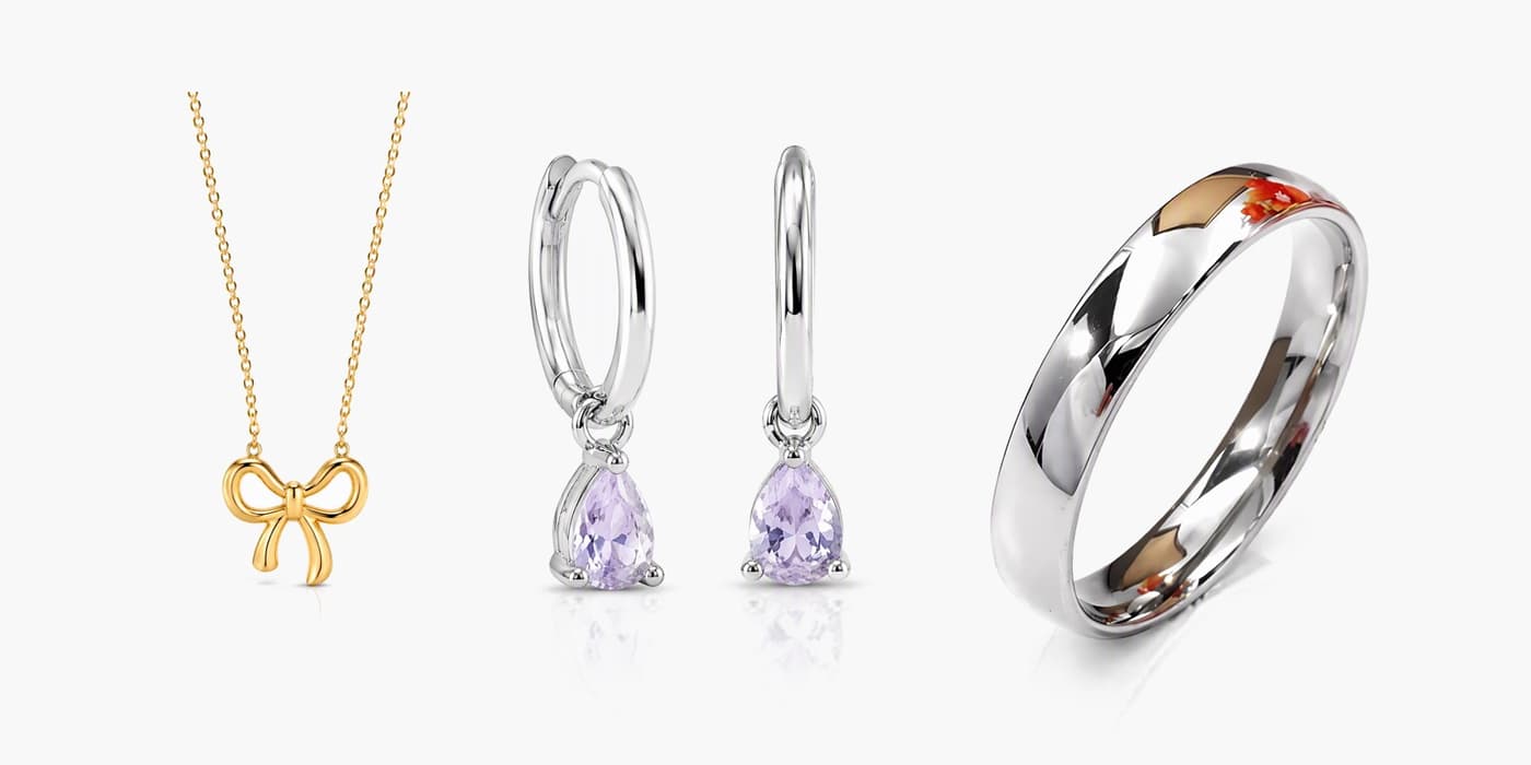 Silver Minimalist Teardrop Jewelry Set