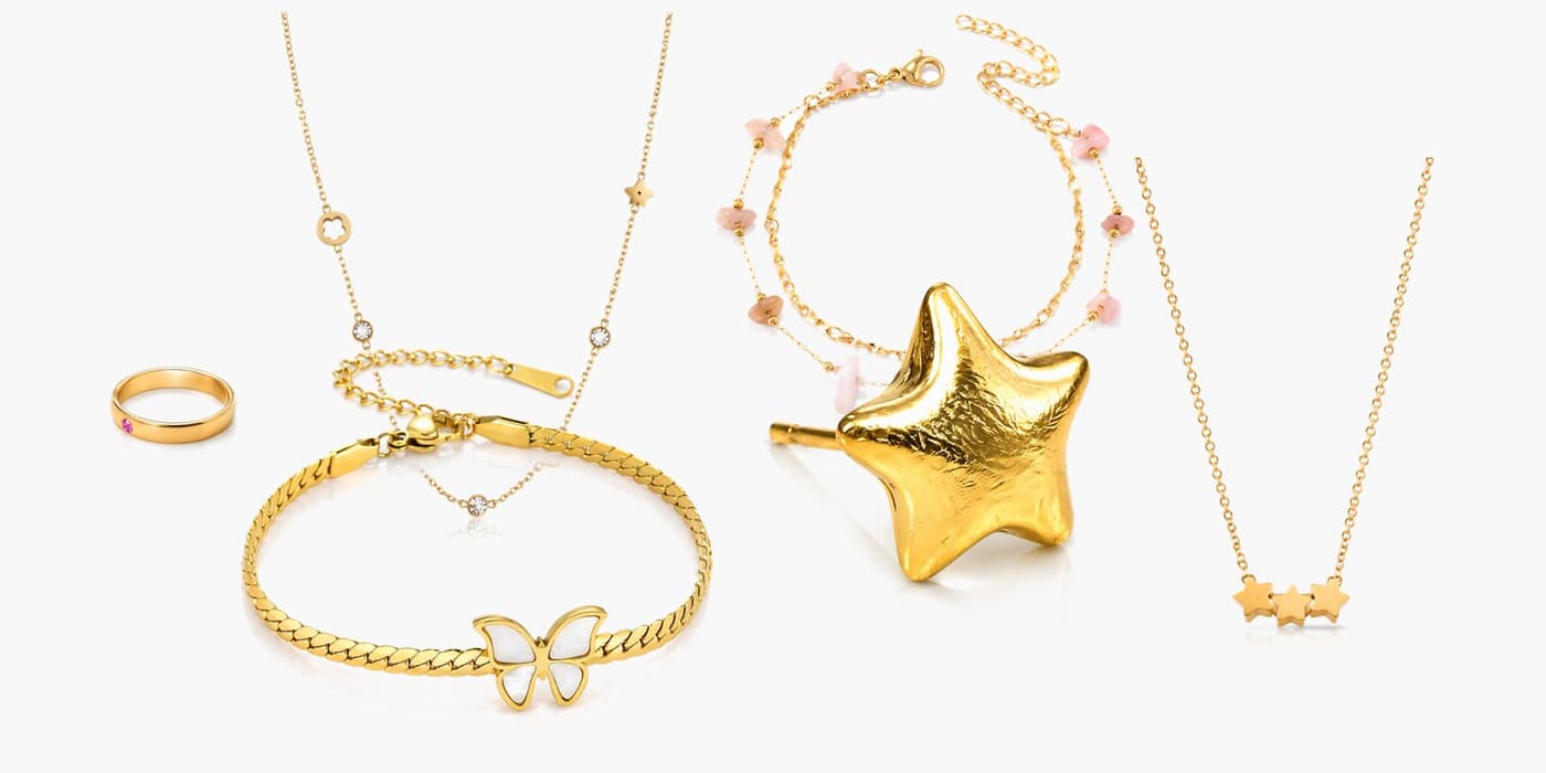 Gold Minimalist Star Jewelry Gift Set