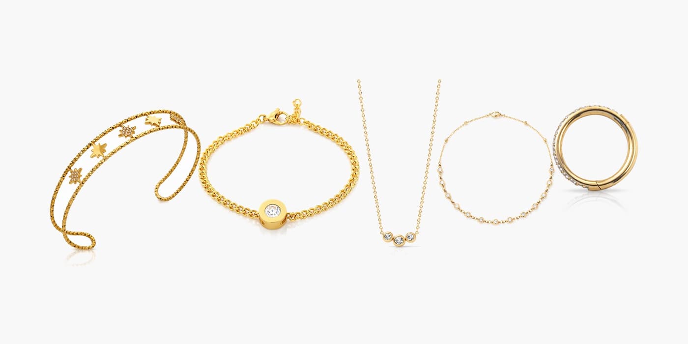 Gold Minimalist Jewelry Layered Set