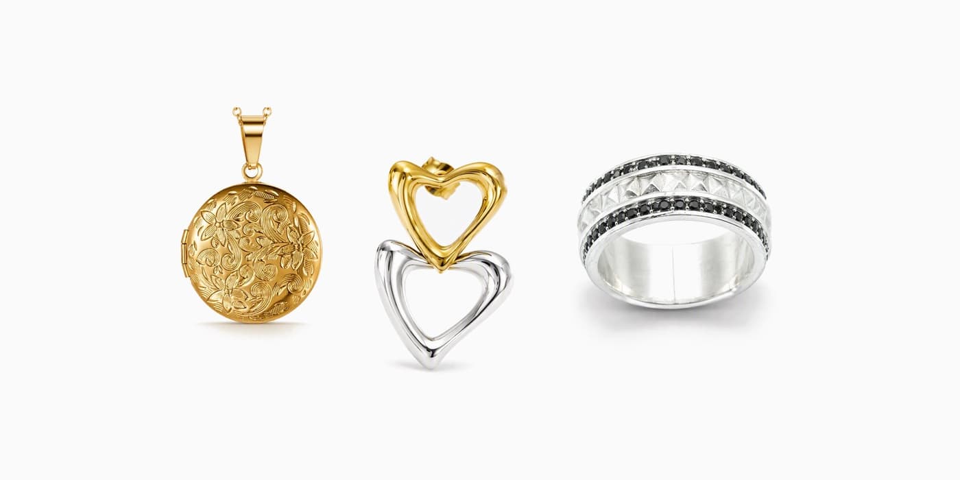 Classic Silver Heart Jewelry Set