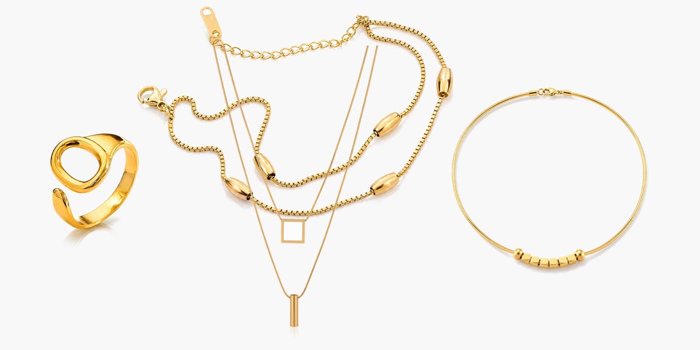 Gold Minimalist Jewelry Set
