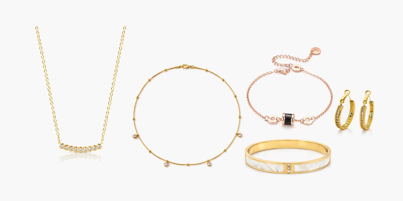 Gold Classic Jewelry Set