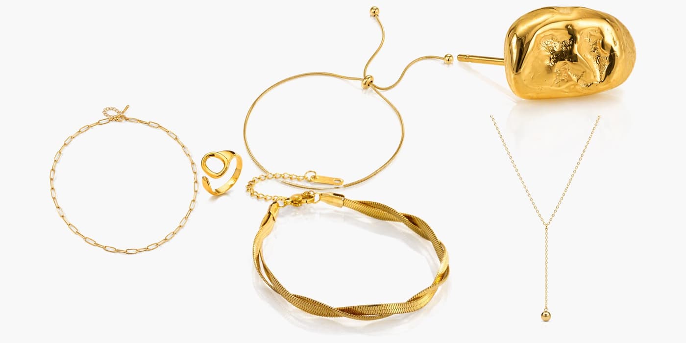 Gold Minimalist Jewelry Layered Set