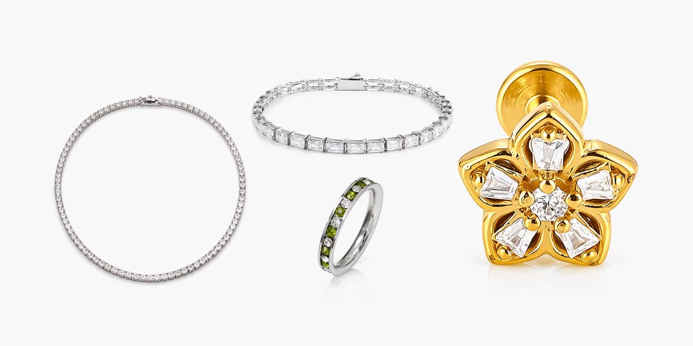 Classic Silver Flower Jewelry Layering Set