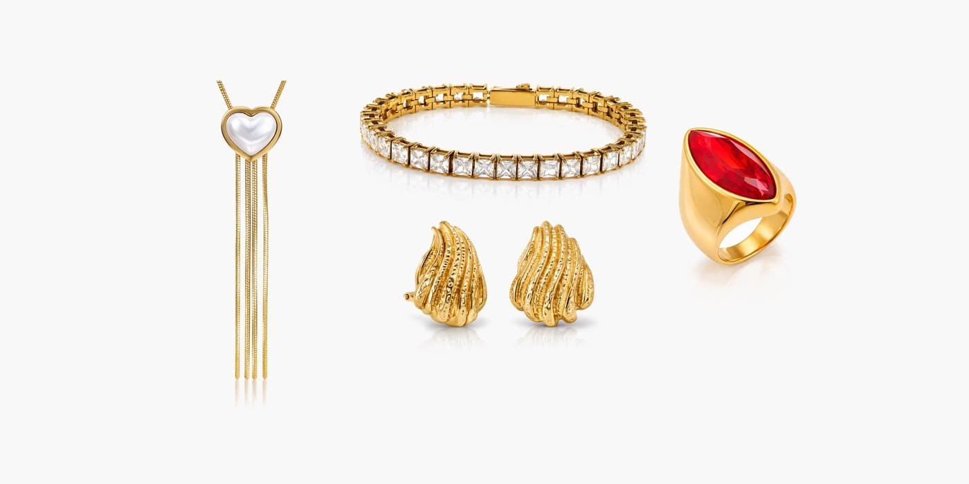 Sparkling Gold Jewelry Set