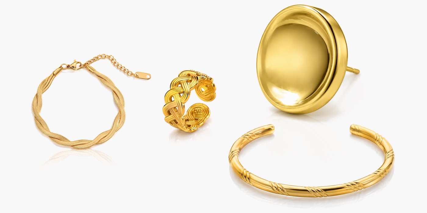 Gold Classic Jewelry Layering Set