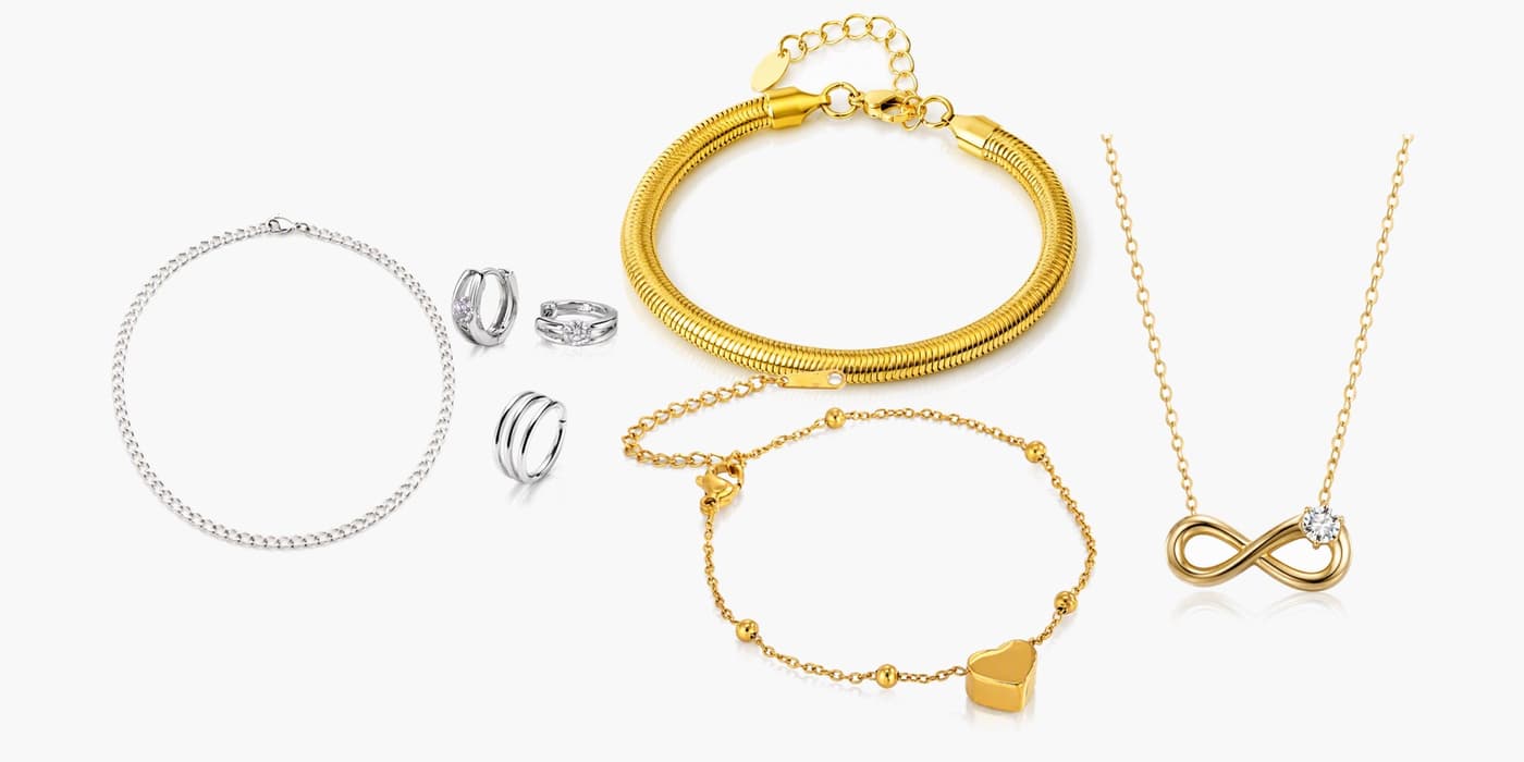 Minimalist Silver Jewelry Layered Set