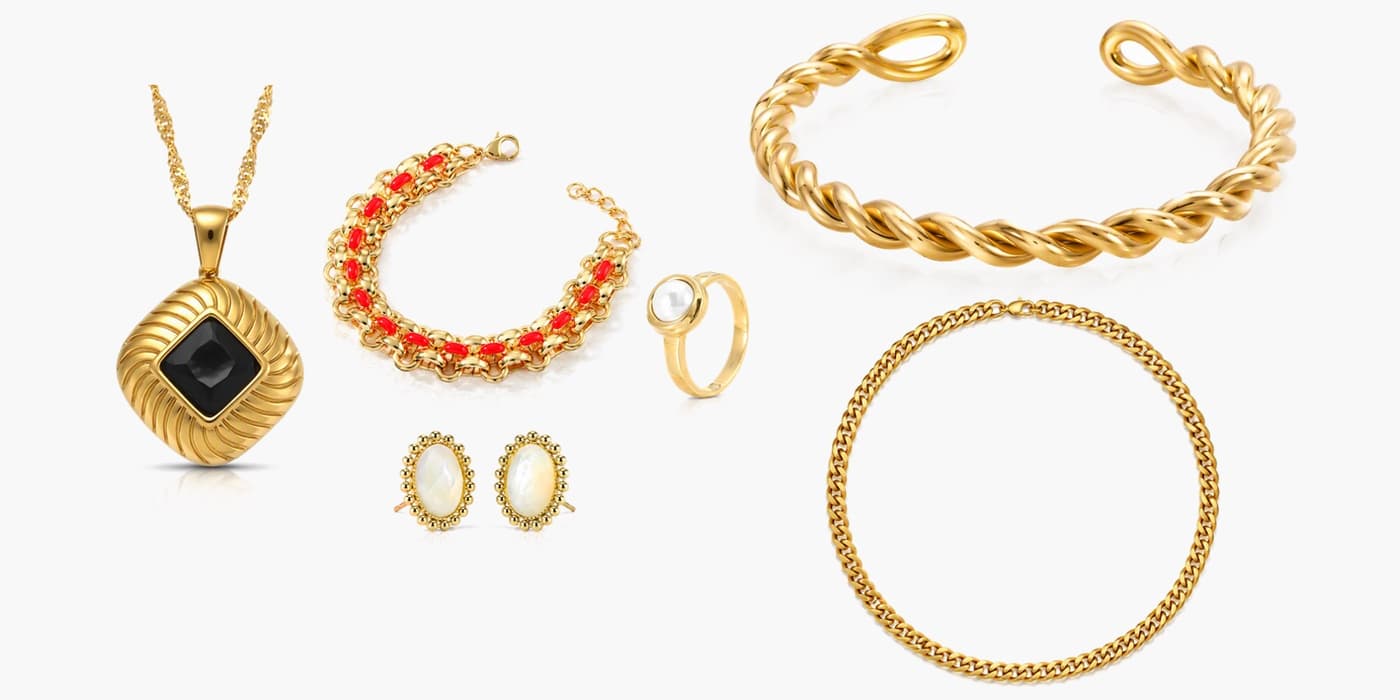 Classic Gold Jewelry Layered Set