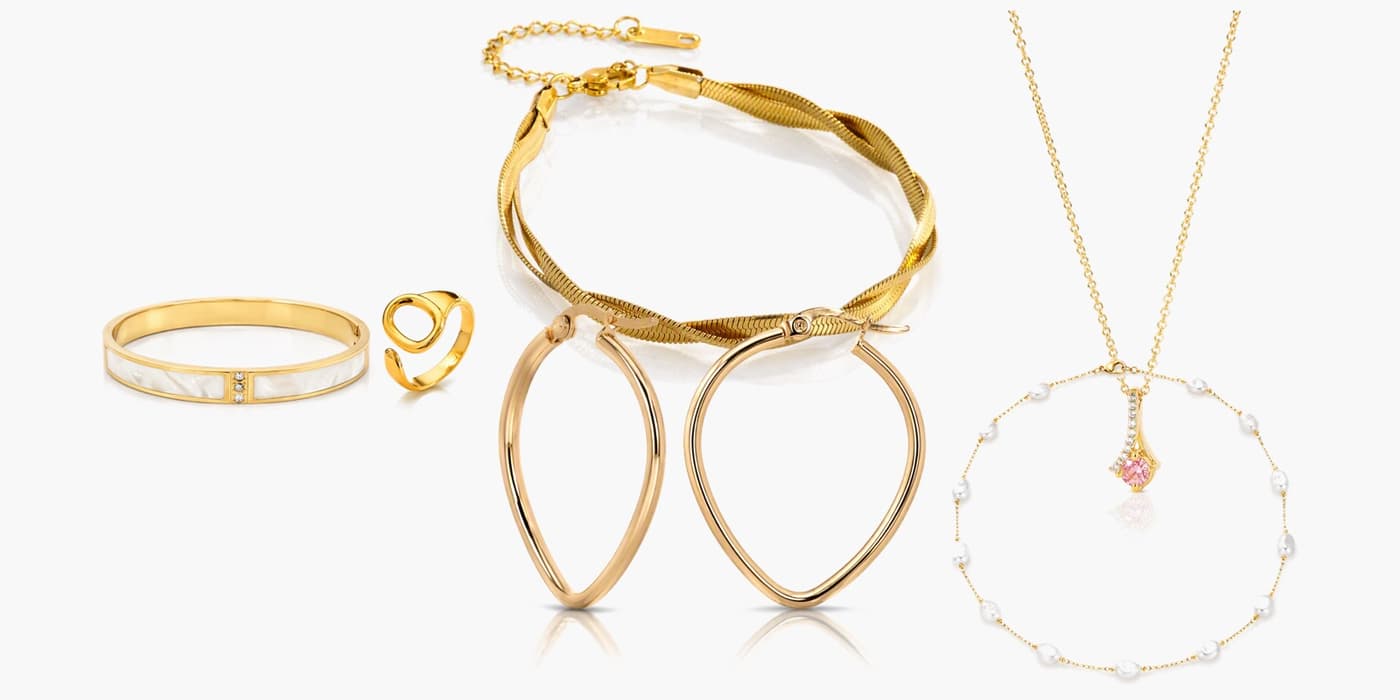 Gold Classic Jewelry Set