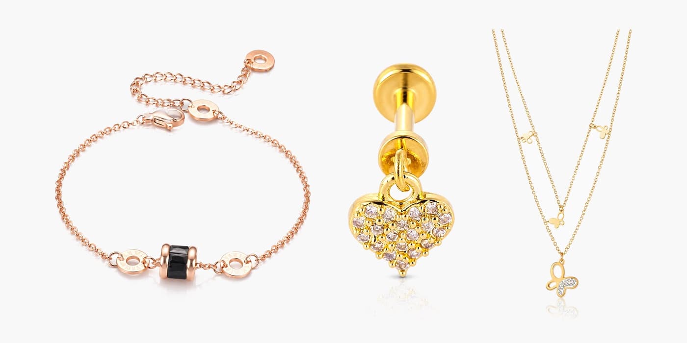 Holiday Star & Heart Dainty Jewelry Set