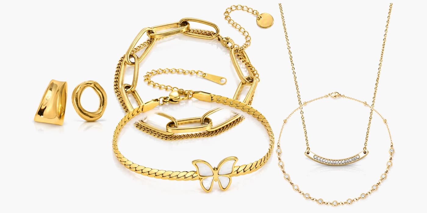 Gold Minimalist Jewelry Layered Set